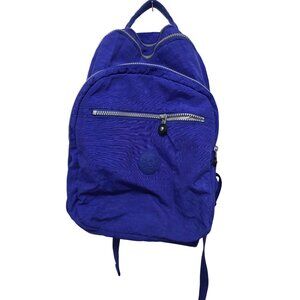 Kipling Blue Nylon Backpack Adjustable Straps Front Zipper Pocket & Spacious Int